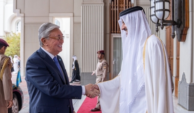 HH the Amir and President of Kazakhstan Hold Official Talks Session